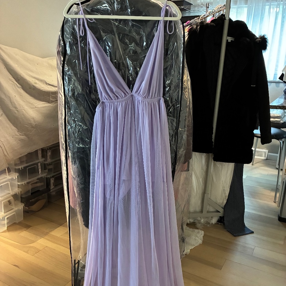 Vintage Speak Now Purple Ballerina Tulle Tie Shoulder Backless Dress Sparks Fly
